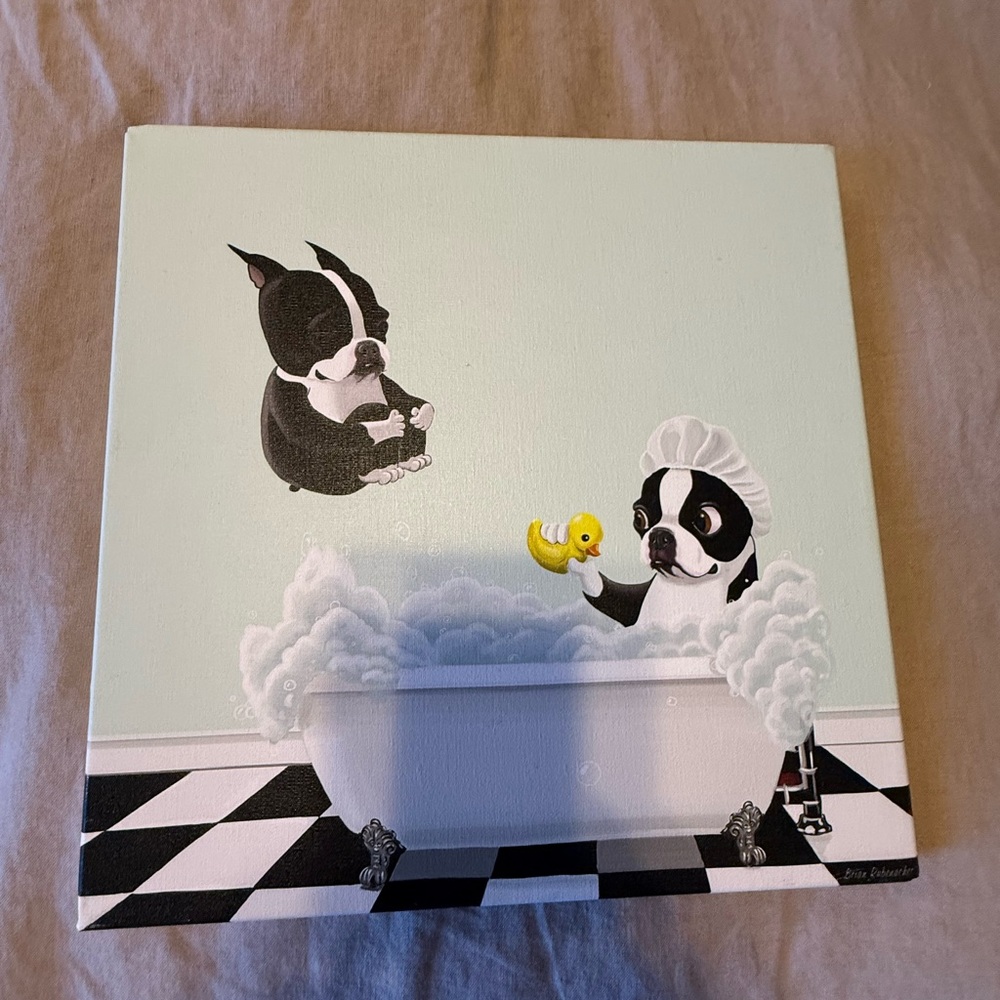 Dog Bath Time Canvas Art